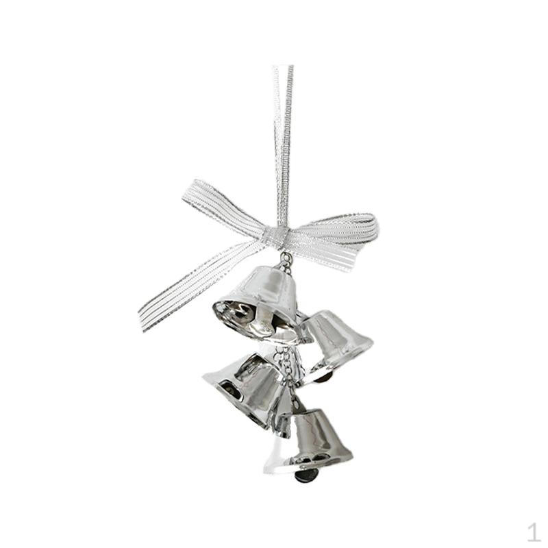 

Christmas Pendant Bell Ornament Iron Made Sturdy And Decorative for Shop Restaurant Window Door Gift серебряный