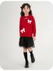 Children's Sweater Spring Thin Medium Size Children's Bow Girls' Knitted Sweater Sweater Top