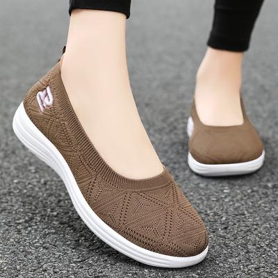 Shoes Women's Shoes Versatile Casual Shoes One-pedal Lazy Shoes Flying Woven Breathable Mesh Shoes Soft Sole Comfortable Women's Single Shoes