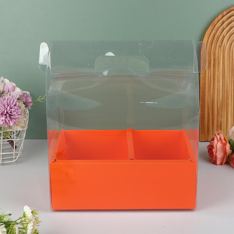 Pet Clear Cake Bag Gift Box With Handle Flower Storage Boxes Party Favor Decorative Engagement Proposal Celebration Ceremony