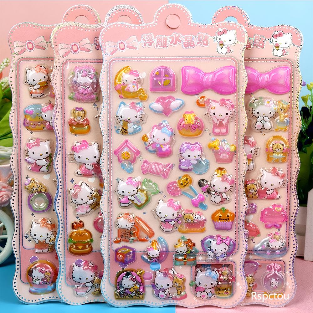 Cute Sanrio Cartoon 3D Relief Stickers Aesthetic My Melody Cinnamoroll Kuromi Bubble Decals Kawaii Reward Stickers Party Favor