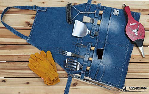Captain Stag (CAPTAIN STAG) Outdoor Camping BBQ Field Apron Long Denim UG-3266