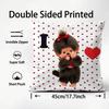 MMonchhichi Cute Cushion Cover Plush Fabric Soft DoubleSided Printed Sofa Warm Winter Home Child Gift Pillow Case