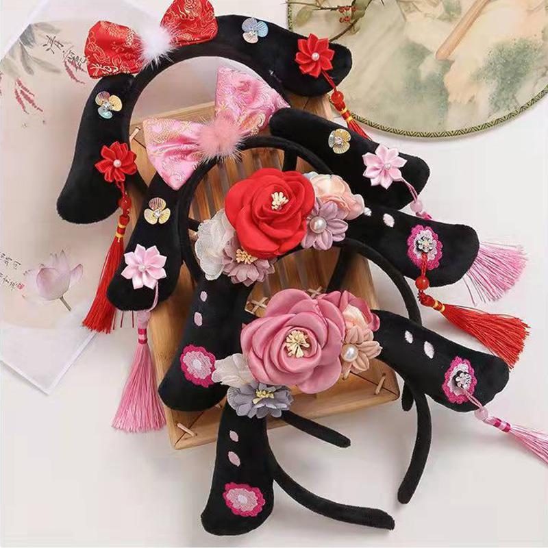 Ancient Chinese Princess Hairband Hair Hoop Vintage Cute Headband Headwear Children Girls Baby Performance Headband Hairpin