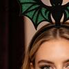 Witch Costume Accessories Halloween Bat Headband, Felt Glitter Hairband Photo Booth Props for Costume, Festival Masquerade Party Prop Headband Adults