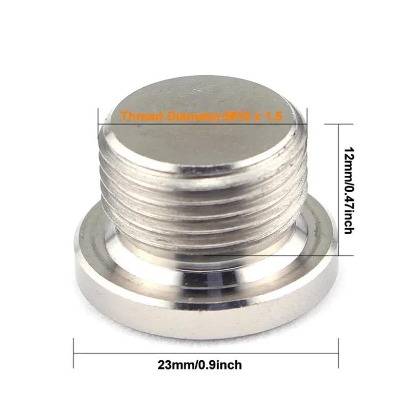 O2 Sensor Bung Stainless Steel Oxygen Mounting Bungs and Plugs Adapter M18 X 1.5 Thread Notched Style Exhaust Weld In Bung with