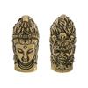 Antique Brass Buddha & Demon Dual-Face Statue Vintage Tea Pet for Tea Ceremony Home & Temple Decor for Meditation