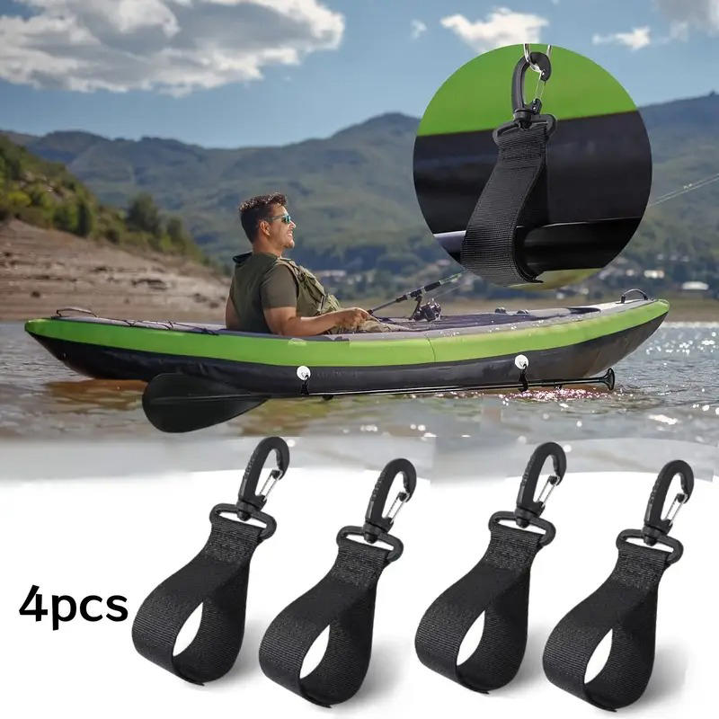 4pcs Upgraded Kayak Paddle Holder Easy Install Storage Clip Holders for Inflatable Boat Kayak Canoe Paddle Organization & Space-Saving