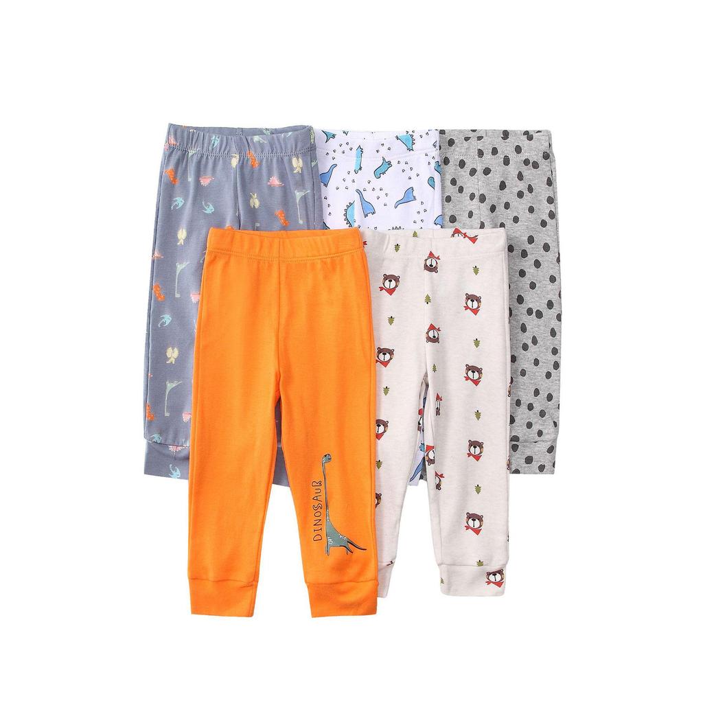Mamaspap Kids' Spring/Autumn Homewear: Mixed Color 5-Piece Infant Trousers Gift Box - Cross-Border Delivery