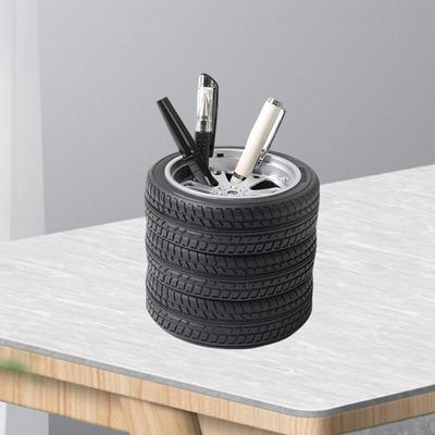 Wheel Shape Pen Holder Desktop Ornament Ideal Gift Creative Desk Organizer Tire Shaped Pencil Cup