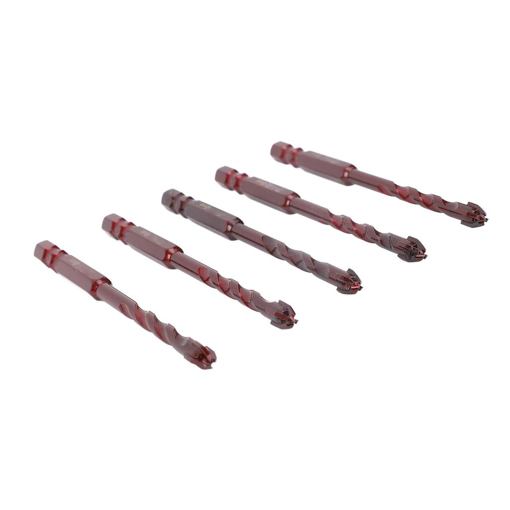 5Pcs Masonry Drill Bits 14in Hex Shank 6mm Concrete Brick Professional High Cobalt Bit Set for