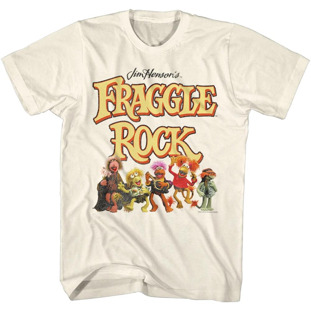 Fraggle Rock Jim Henson 80 s Cartoon Logo & Dancing Fraggle s Men s T Shirt 2XL
