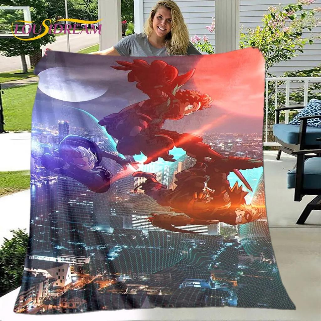 My Hero Academia Anime Cartoon Weiche Plüschdecke, Flanelldecke, Überwurfdecke für Wohnzimmer, Schlafzimmer, Bett, Sofa, Picknick-Abdeckung