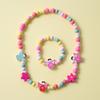 2pcs/Set Fashion Natural Wood Beads Jewelry Cute Animal Pattern Necklace Bracelet For Children Party Jewelry Girl Birthday Gift