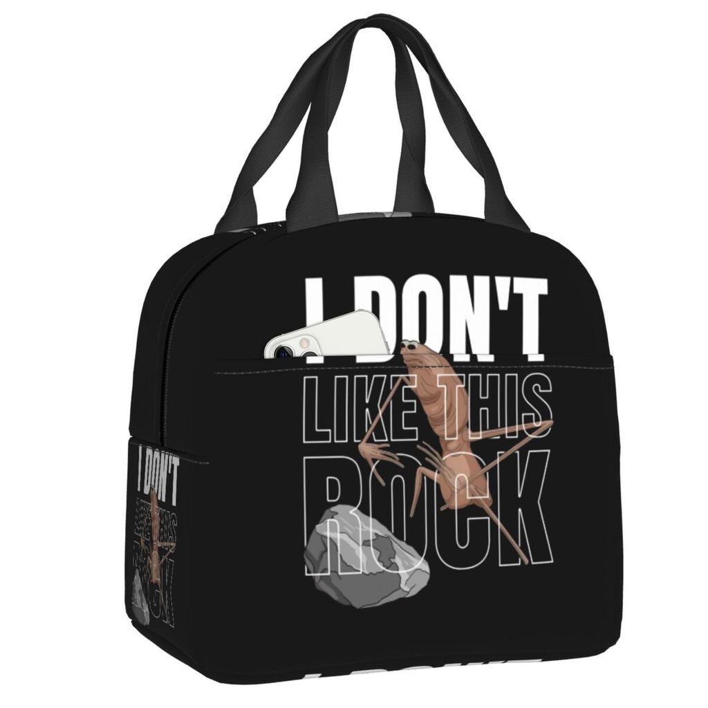 Custom Marcus The Worm Robert Help Funny Meme Resuable Lunch Boxes for Women Waterproof Cooler Thermal Food Insulated Lunch Bag