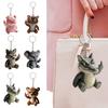 Middle Finger Animal Keychain Wolf Cow Pig Tiger Elephant Shape Key Chain Joyful Humor Key Holder Bag Accessories