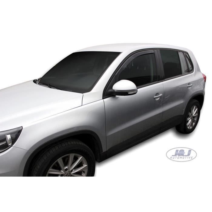 Déflecteurs d'air - J&J AUTOMOTIVE - Volkswagen Tiguan - Fumé - Acrylique renforcé - Installation facile