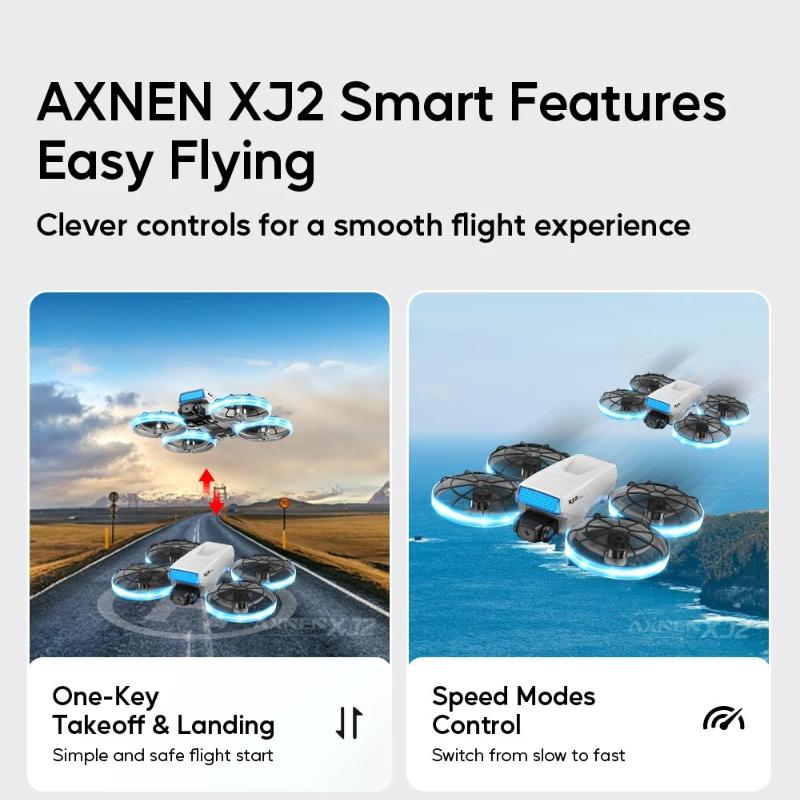 XJ2 Mini Drohne 8K Dual HD Kamera 5G WIFI Übertragung Faltbarer Bürstenloser RC Quadcopter Vollständige Abdeckung Schutzhülle Fernbedienung Spielzeug Kindergeschenk