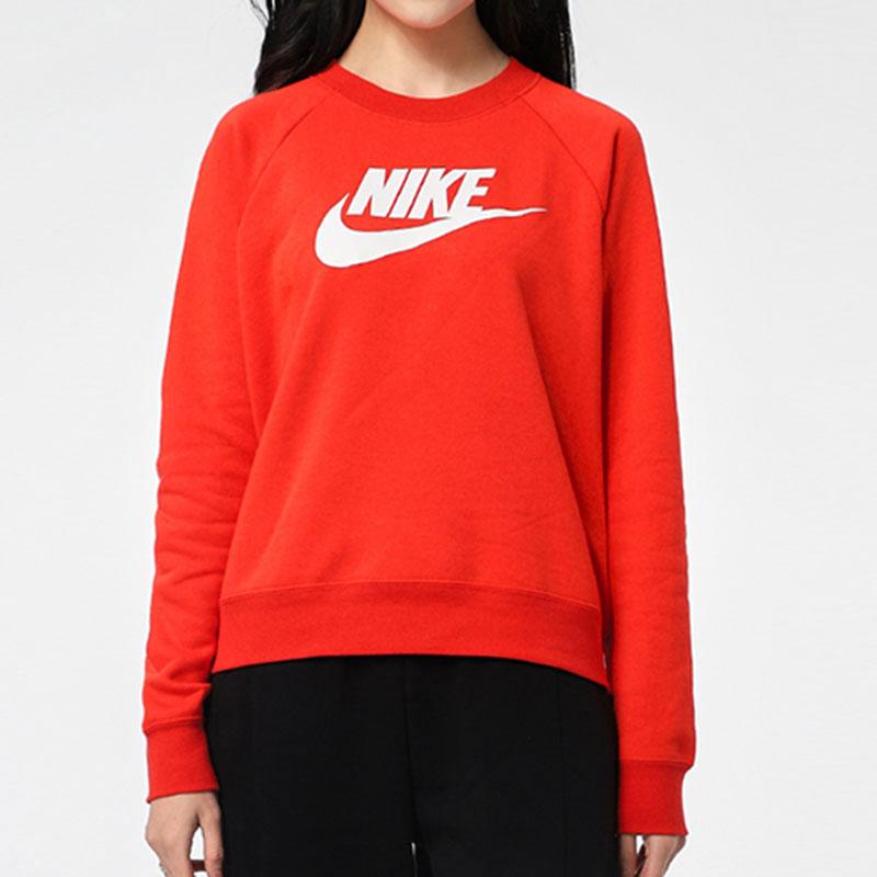 Nike Casual Sports Crew Neck Logo Sweatshirt Women sweatshirt Red BV4113-675