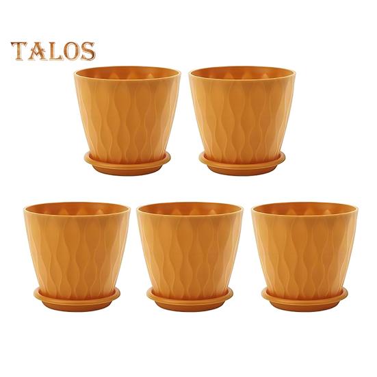 

5 шт. цветочных горшков с рисунком в виде водной ряби, горшки для рассады, горшки для семян, стартовые горшки с дренажными отверстиями и поддонами для домашних растений