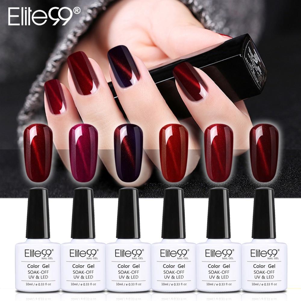 Buy Elite99 10ml Wine Red Cat Eye Gel Varnishes Soak Off Nail