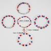 Country Flag Beaded Bracelet Set Multilayer Elastic Jewelry for Fans