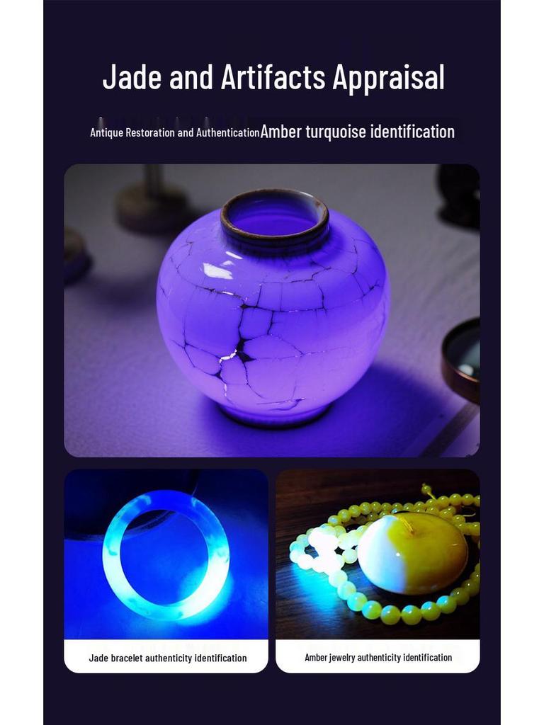 Lampe de poche UV 395 nm en alliage d'aluminium pour détection d'ID métal et d'argent