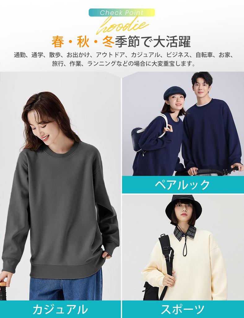 SLEEPSINERO Long Sleeve Fits Loose Oversized Cotton Plus Big Long Solid Long Women's Sweatshirt, All, Fit, Slimming, Sweatshirt, Versatile, Size,