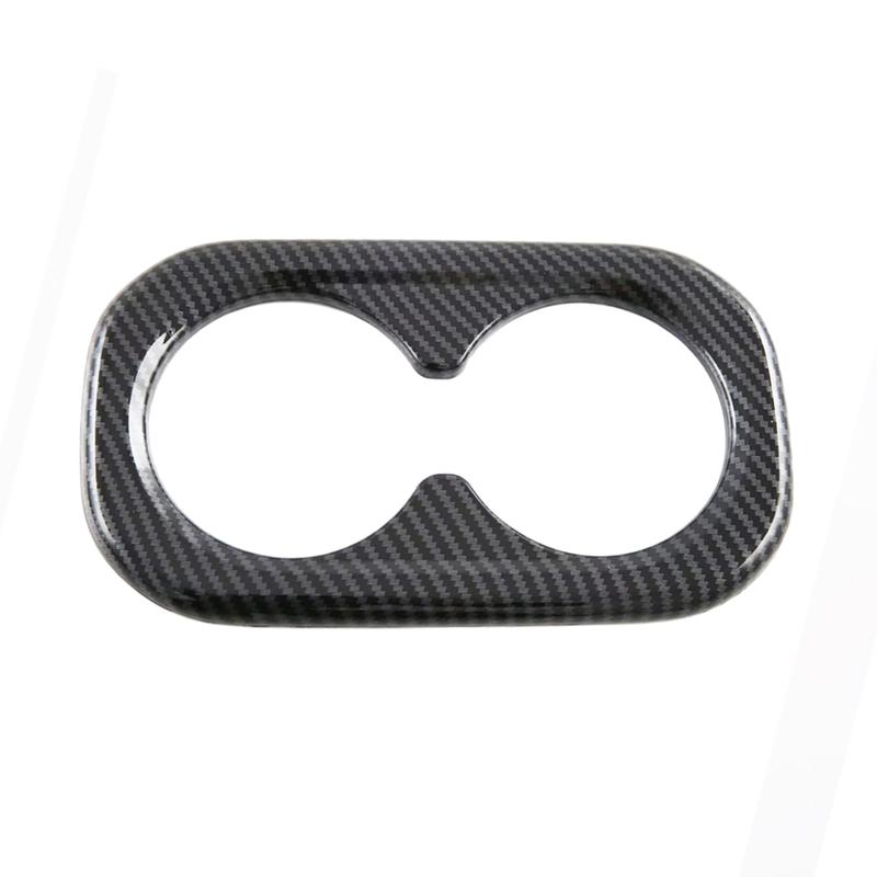 For Honda CR-V + ABS Carbon Fiber Black Look Car Water Cup Frame Panel Cover Trim Sticker Interior Accessories