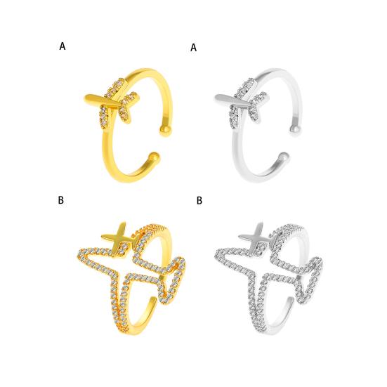 Girls Ring Casual Opening Copper Female Ring Dazzling Rhinestone Airplane Ladies Ring Female Ring Jewelry Accessories