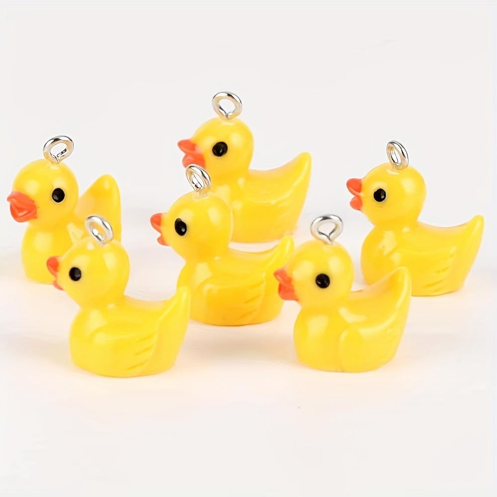 10Pcs 3D Yellow Duck Charms Cute Pendants For Jewelry Making Handmade Earrings Bracelet Necklace Key Chain Accessories