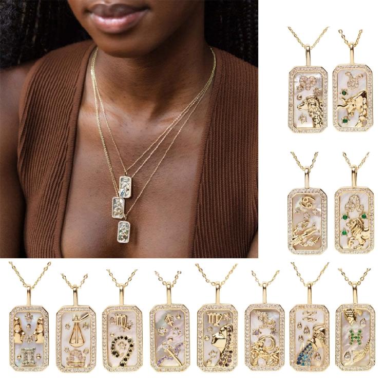 Przyciągający wzrok naszyjnik choker z wisiorkiem Zodiaki Modny łańcuszek na obojczyk z 12 konstelacjami