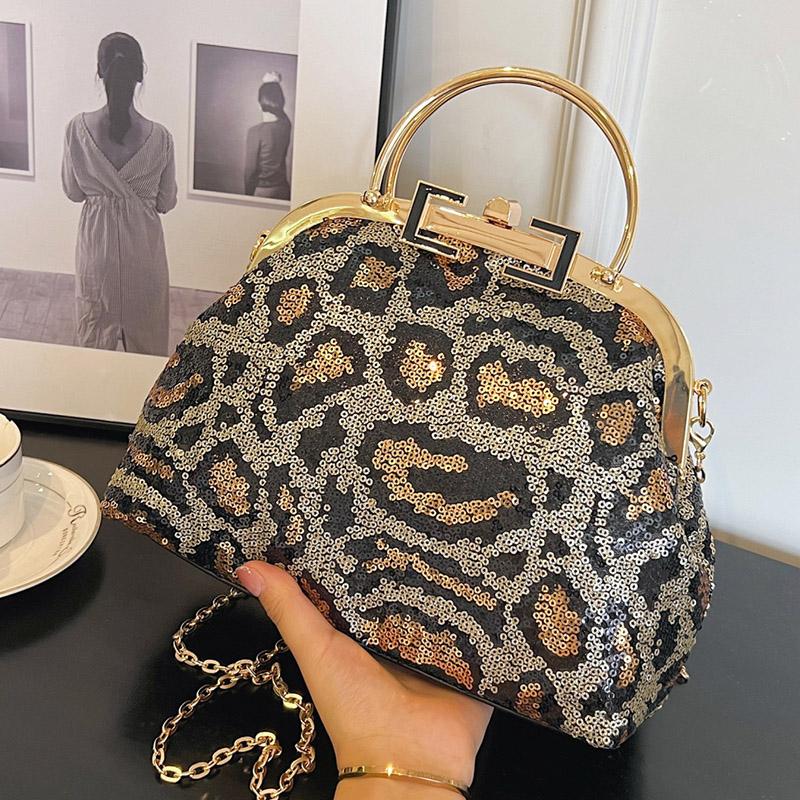 Fashion Party Bling Bags for Women  Evening Clutch  Shoulder Bags with Sequins for Ladies  Blue and Green Chain  Messenger Bags  Shell Clip  Banquet