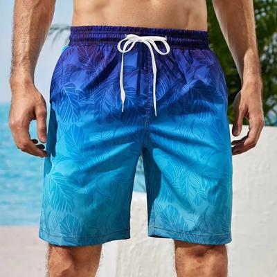 Mens Swim Trunks with Mesh Lining Side Pockets Solid Beach Shorts Quick Dry Lightweight Drawstring Board Shorts Summer Swimwear