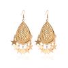 Women's Simple Fashion Long Drop Water Leaf Fringe Earrings