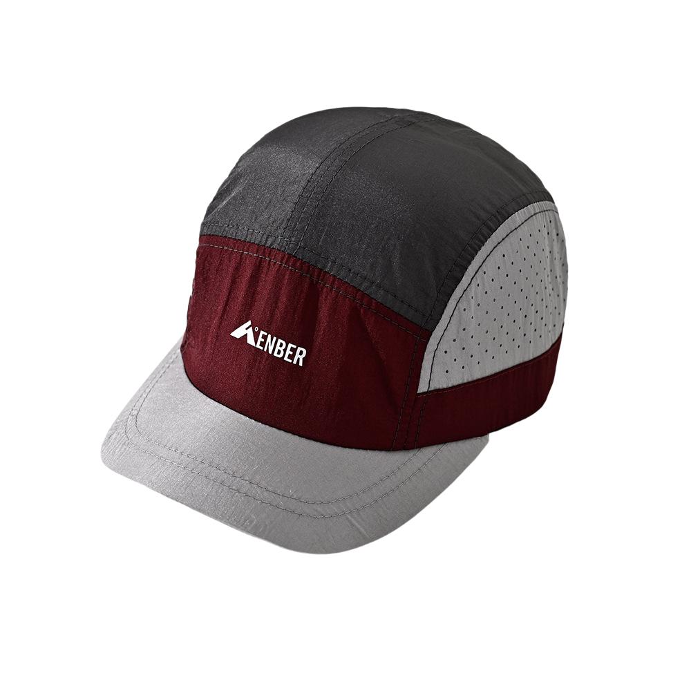 Breathable Perforated 5 Panel Camp Cap Men Quick Dry Nylon Running Hat Color Block Outdoor Hiking Gorpcore Sports Baseball Cap Adjustable красный