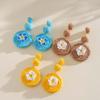 1 Pair Temperament Egg Flower Earrings Ethnic Style Bohemian Style Thai Seaside Eardrops Jewelry Polymer Clay