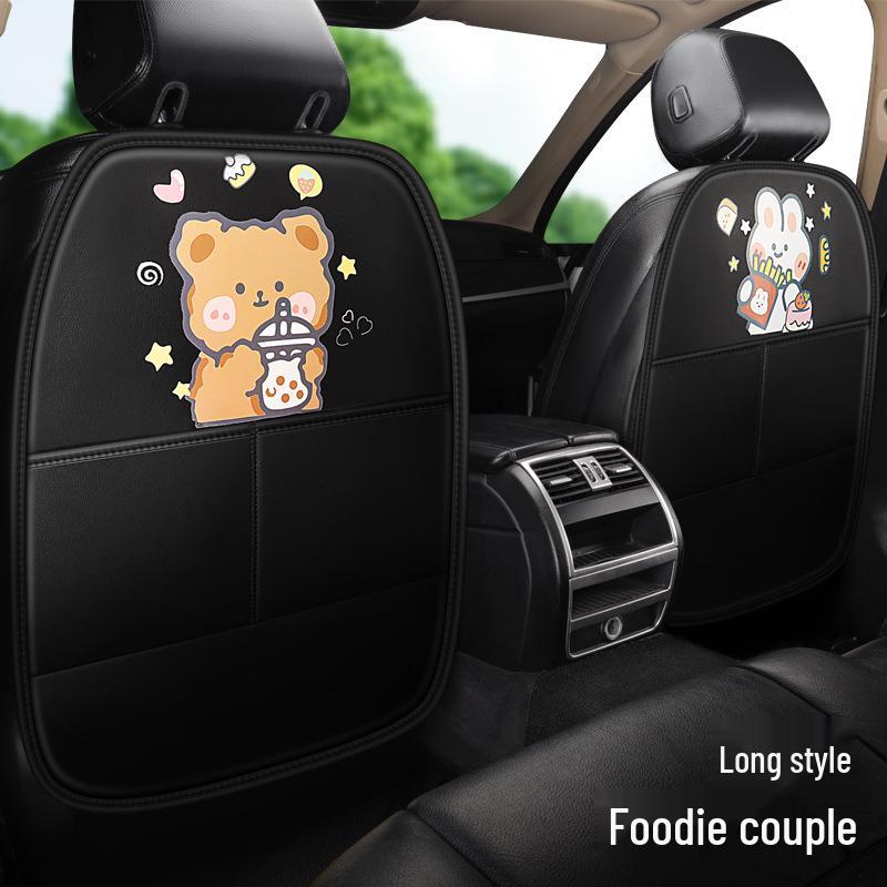 Upgraded Car Kick Mat & Back Seat Organizer for Child Seats