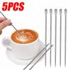Coffee Art Needles Stainless Steel Latte Pull Flower Needle Carved Stick Cappuccino Espresso Decorating Art Pen Fancy Cafe Tools