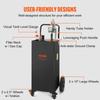 30 Gallon Fuel Caddy, Gas Storage Tank & 4 Wheels, with Manuel Transfer Pump, Gasoline Diesel Fuel Container for Cars, Lawn Mowers, ATVs, Boats, More,