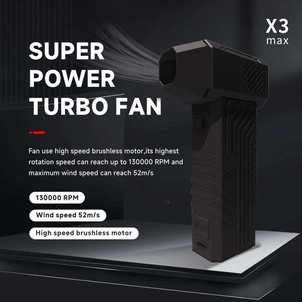 Handheld X3     130,000RPM Wind Speed 52mCelsiuss Brushless Motor Ducted Turbofan High Power Duct Fan Dust Blower Keyboard Cleaning Tool