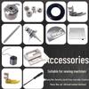 Vintage Sewing Machine Parts Set: Bobbin Case, Bobbin, Needle Plate, Feed Dogs, Presser Foot, Thread Spring, Bobbin Winder, Thread Guide Pin