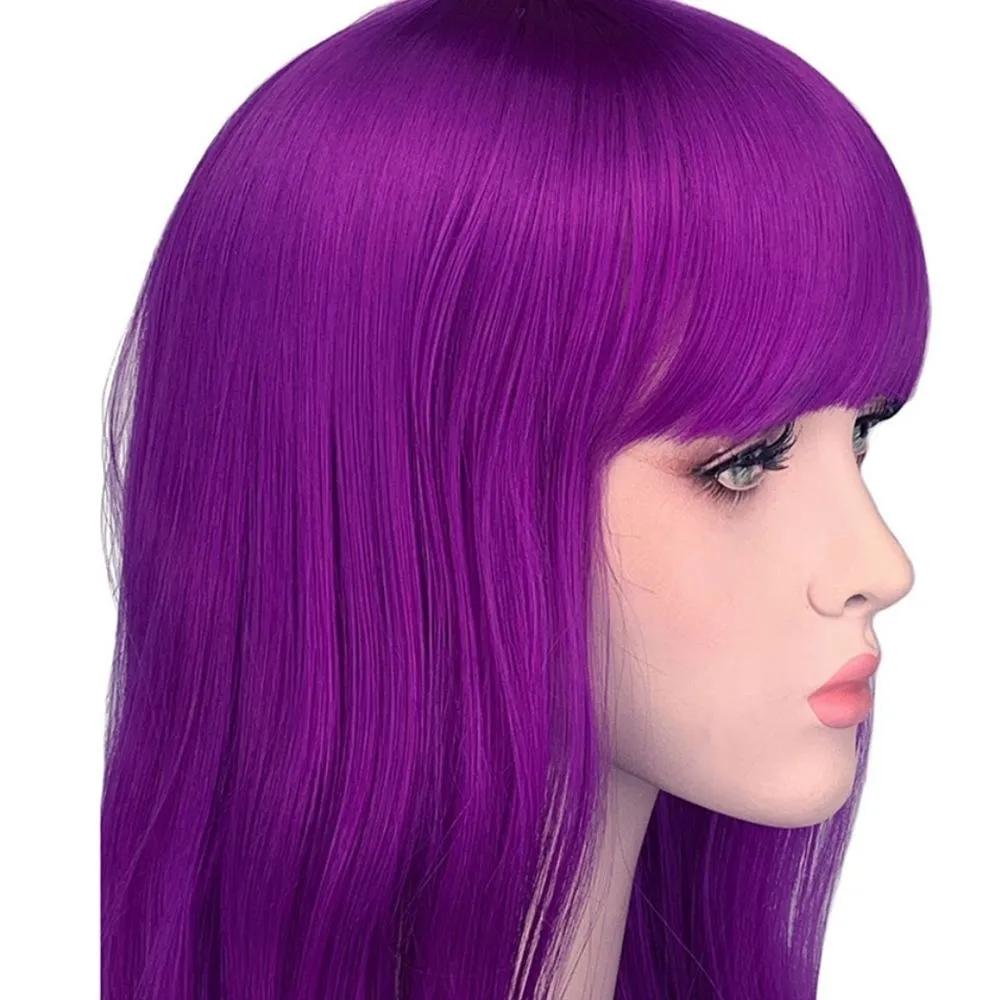 Theater prop wavy long hair wig cosplay makeup wig (purple)