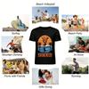 Vintage Volcano Surf Print Tee Outdoor Beach Vacation Top Pure cotton T-shirt