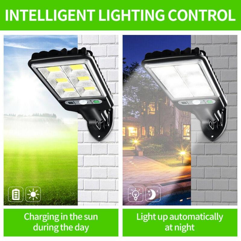 5000W LED Güneş Enerjili Duvar Işığı Hareket Sensörü Açık Bahçe Güvenliği Sokak Lambası