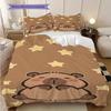 Cute Starry Bear Hug Three-piece set (1 * duvet cover + 2 * pillowcase, without core) 2D Flat Christmas birthday gift Bedding set