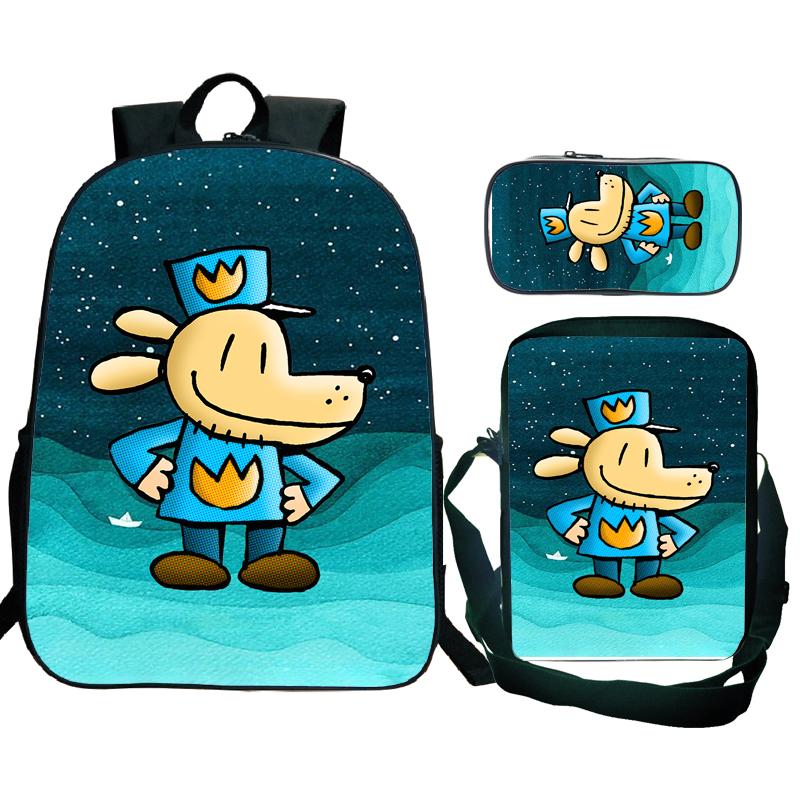 3 Stück Dog Man Rucksack Herren Jugendliche Port Reiserucksack Studenten Schule Umhängetasche Dogman Trend Laptop Rucksack