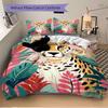 3PCs Cheetah Print Design Cover Set, Breathable Fabric, Machine Washable (1 Duvet Cover + 2 Pillowcases) (Without Quilt) yy250911163
