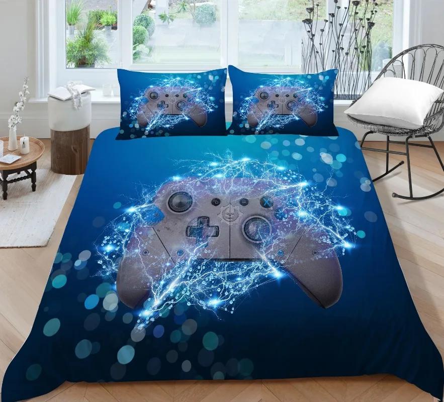 Mikrofaser Bettwäschesets für Kinder, Gaming Bettbezug-Set, Bedruckter Videospiele Bettdeckenbezug, Playstation Designs, Bettset für Jungen