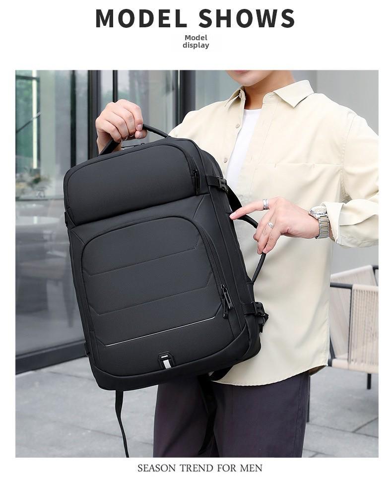 Men's Travel Business Backpack - High-End, Large-Capacity, Waterproof, Fashionable Shoulder Bag for Commuting and Computers.